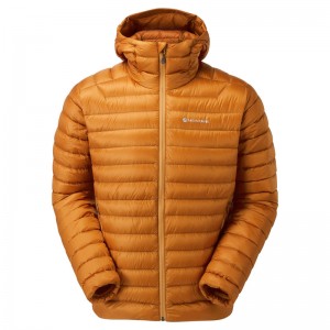 Montane Anti-Freeze Hooded Dunjackor Herr Orange | UPBGMH469