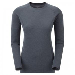 Montane Dart Long Sleeve T-Shirt Dam Marinblå | YCKREO936