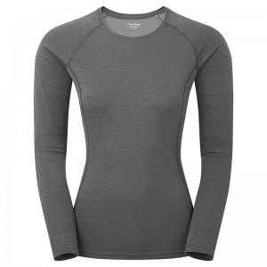 Montane Dart Long Sleeve T-Shirt Dam Mörkgrå | HSNXKY560