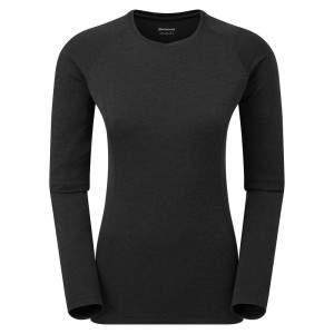 Montane Dart Long Sleeve T-Shirt Dam Svarta | LQOMUJ289