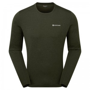 Montane Dart Long Sleeve T-Shirt Herr Mörkgröna | SGKYBA142