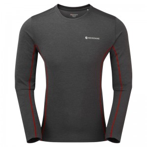 Montane Dart Long Sleeve T-Shirt Herr Mörkgrå | RHAJXZ859