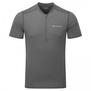 Montane Dart Nano Zip T-Shirt Herr Mörkgrå | EGBZFT698