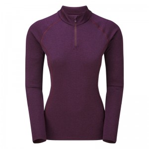 Montane Dart Zip Neck T-Shirt Dam Lila | BVEWRH710