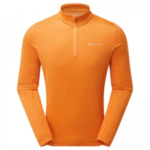 Montane Dart Zip Neck T-Shirt Herr Orange | OEAMHL589