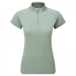 Montane Dart Zip T-Shirt Dam Gröna | SKTHZV715