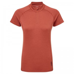 Montane Dart Zip T-Shirt Dam Orange | XSYGOF436