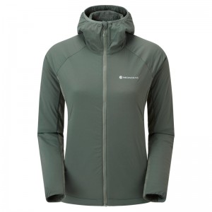 Montane Fireball Lite Hooded Isolerade Jackor Dam Gröna | SXUQIT487