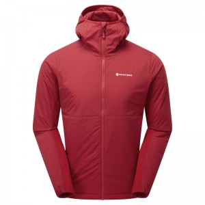 Montane Fireball Lite Hooded Isolerade Jackor Herr Röda | ADFHJU963