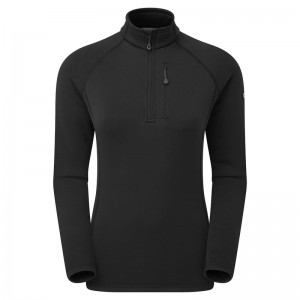 Montane Fury Fleece Zip Pull-On Tröjor Dam Svarta | VYRNLJ856