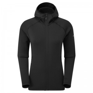 Montane Fury Hooded Fleecejackor Dam Svarta | COEMDW192