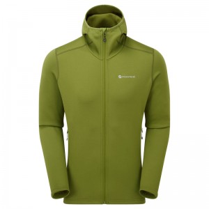 Montane Fury Hooded Fleecejackor Herr Gröna | IFVWCY413