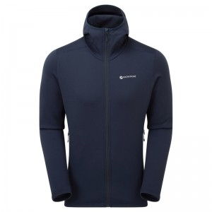 Montane Fury Hooded Fleecejackor Herr Marinblå | GWEQVC429