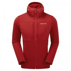 Montane Fury XT Hooded Fleecejackor Herr Röda | SEWHRB690