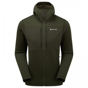 Montane Fury XT Hooded Fleecejackor Herr Mörkgröna | LYKUBR543