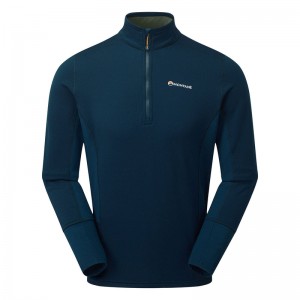 Montane Iridium Hybrid Pull-On Fleecejackor Herr Marinblå | LPHSZU750