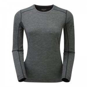 Montane Primino 140 Long Sleeve T-Shirt Dam Svarta | IOTJER264