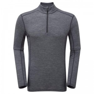 Montane Primino 140 Zip Neck Baselayer Tröjor Herr Svarta | XGLKSU623