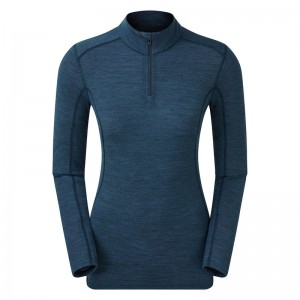 Montane Primino 140 Zip Neck Baselayer Tröjor Dam Blå | TLFNEG645