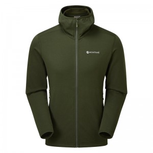 Montane Protium Hooded Fleecejackor Herr Mörkgröna | KTHOBX590