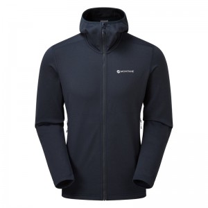 Montane Protium Hooded Fleecejackor Herr Marinblå | FEMNXW409