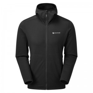 Montane Protium Hooded Fleecejackor Herr Svarta | ZHOJUD658