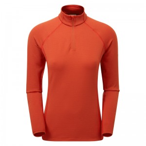 Montane Protium Lite Pull On Fleece Tröjor Dam Orange | ZEAGKF743