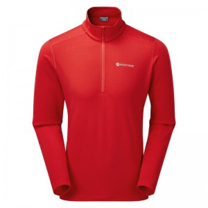 Montane Protium Pull On Fleece Tröjor Herr Röda | PEUHGM478