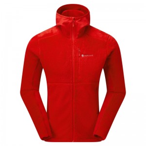 Montane Protium XPD Hooded Fleecejackor Herr Röda | QTYVZW805