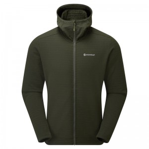 Montane Protium XT Hooded Fleecejackor Herr Mörkgröna | NHQUAW879