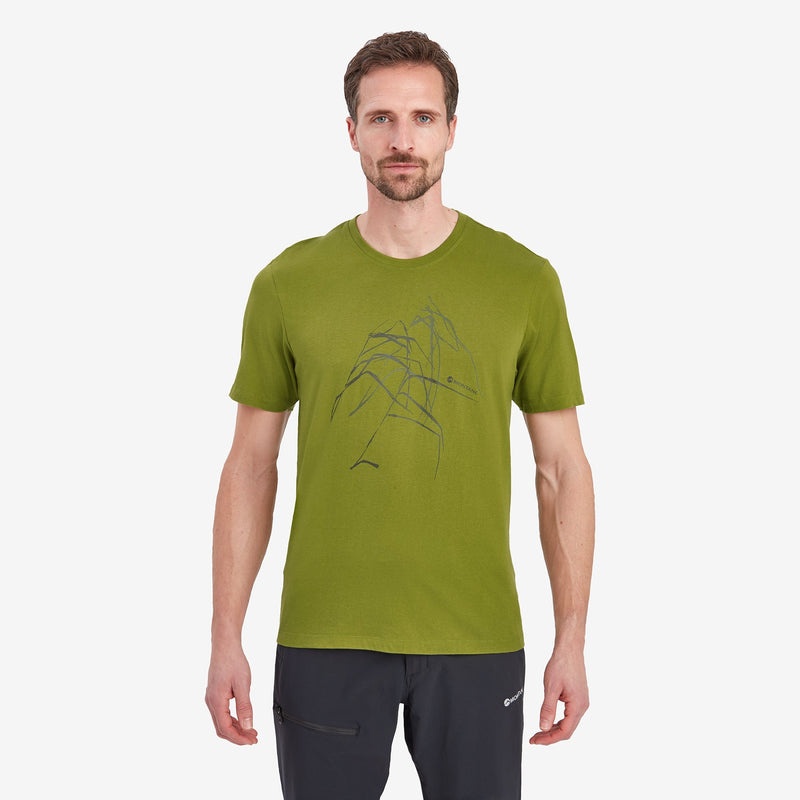 Montane Abstract Mountain T-Shirt Herr Gröna | FOZPKE706