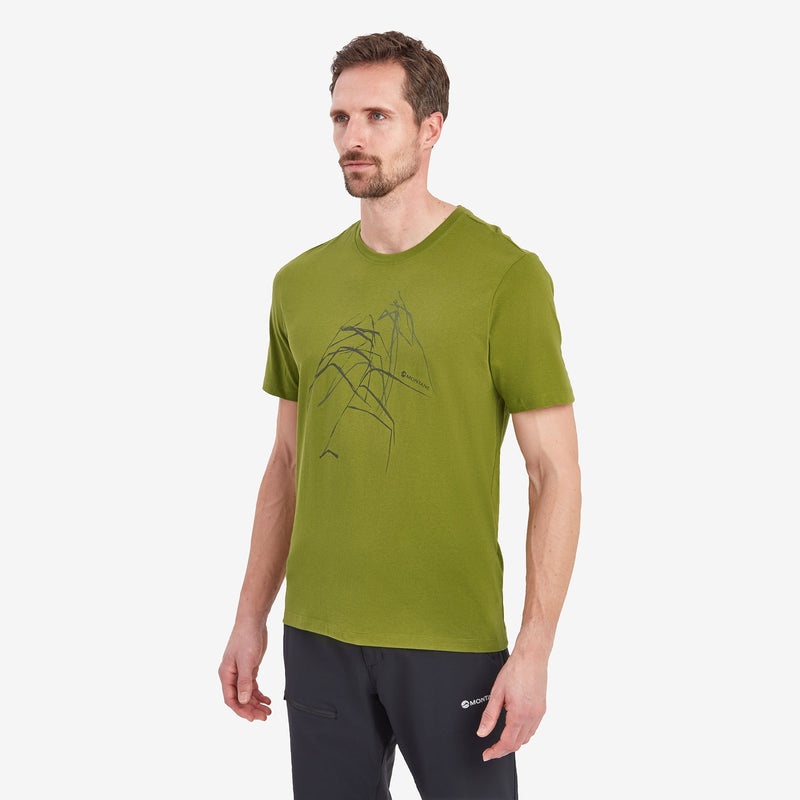 Montane Abstract Mountain T-Shirt Herr Gröna | FOZPKE706