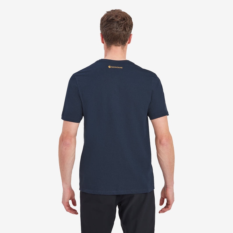 Montane Abstract Mountain T-Shirt Herr Marinblå | QDVTIZ463