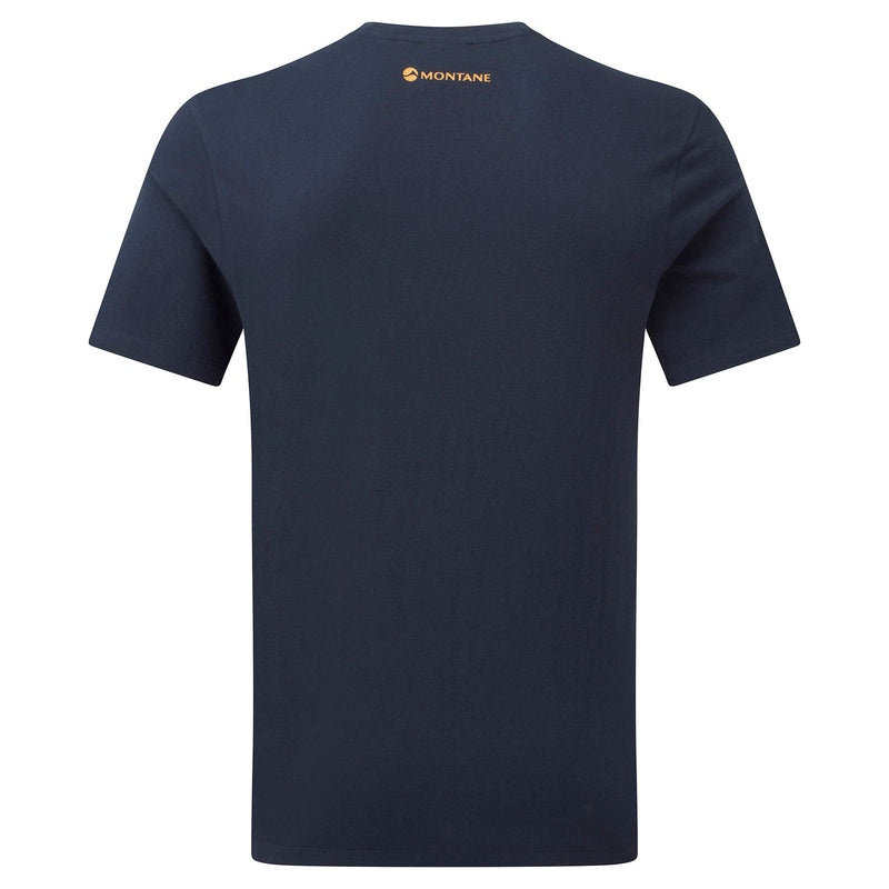 Montane Abstract Mountain T-Shirt Herr Marinblå | QDVTIZ463