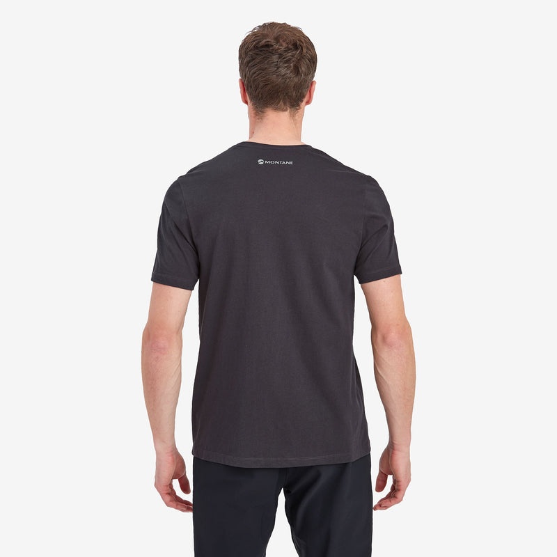 Montane Abstract Mountain T-Shirt Herr Svarta | ZJUQCI143