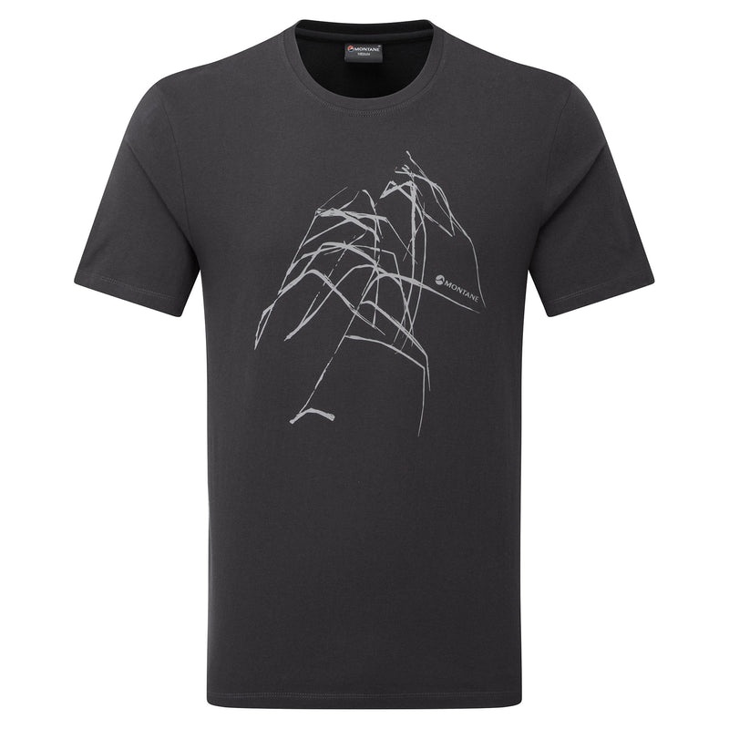 Montane Abstract Mountain T-Shirt Herr Svarta | ZJUQCI143