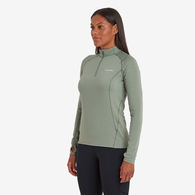 Montane Allez Micro Pull-On Fleecejackor Dam Olivgröna | TLESWD214