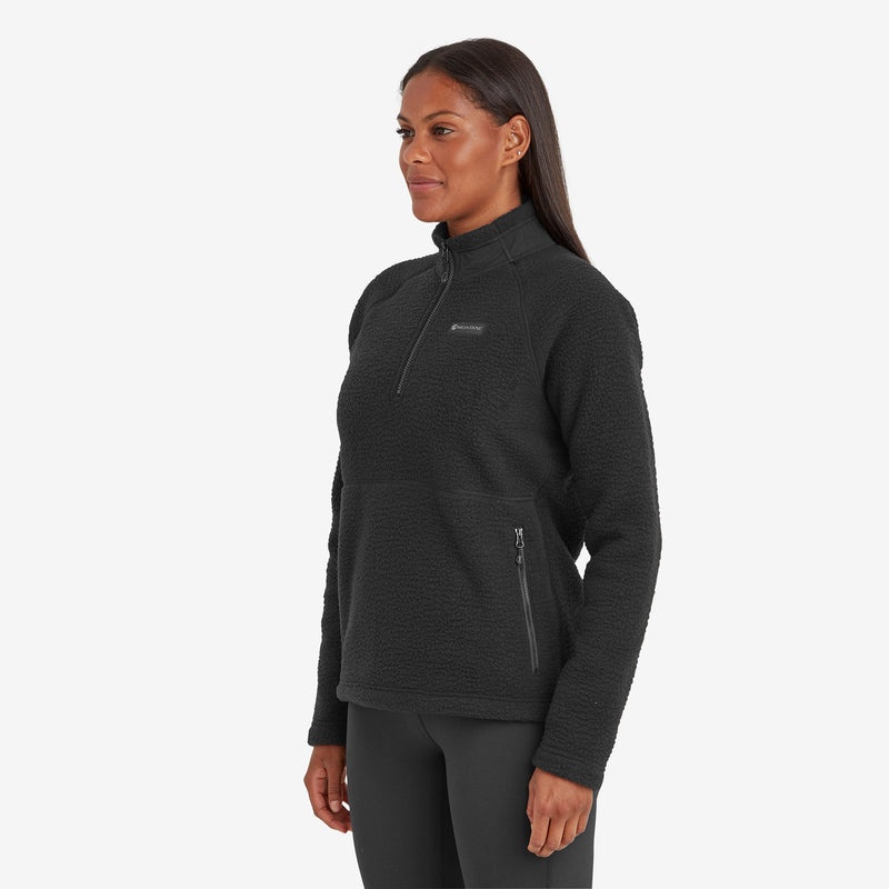 Montane Chonos Fleece Smock Pull On Tröjor Dam Svarta | NXCARZ963