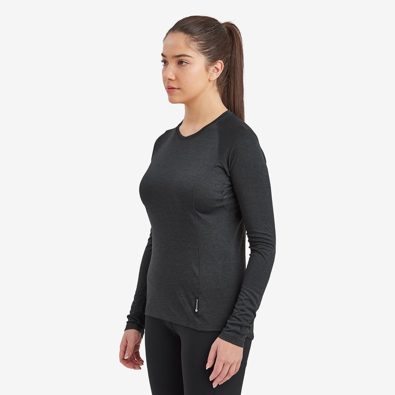 Montane Dart Long Sleeve T-Shirt Dam Svarta | LQOMUJ289