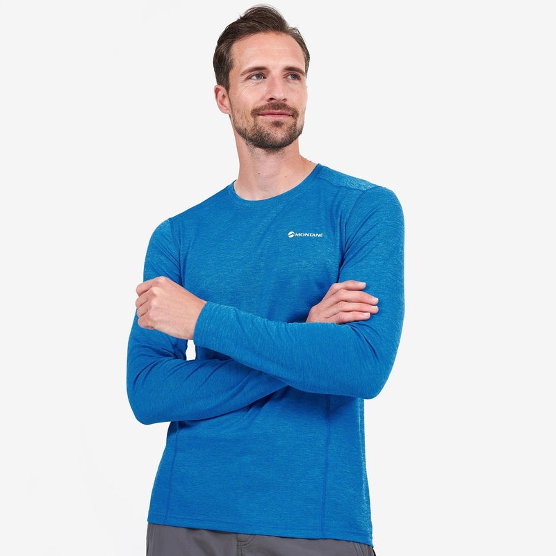 Montane Dart Long Sleeve T-Shirt Herr Blå | HQOBEJ725