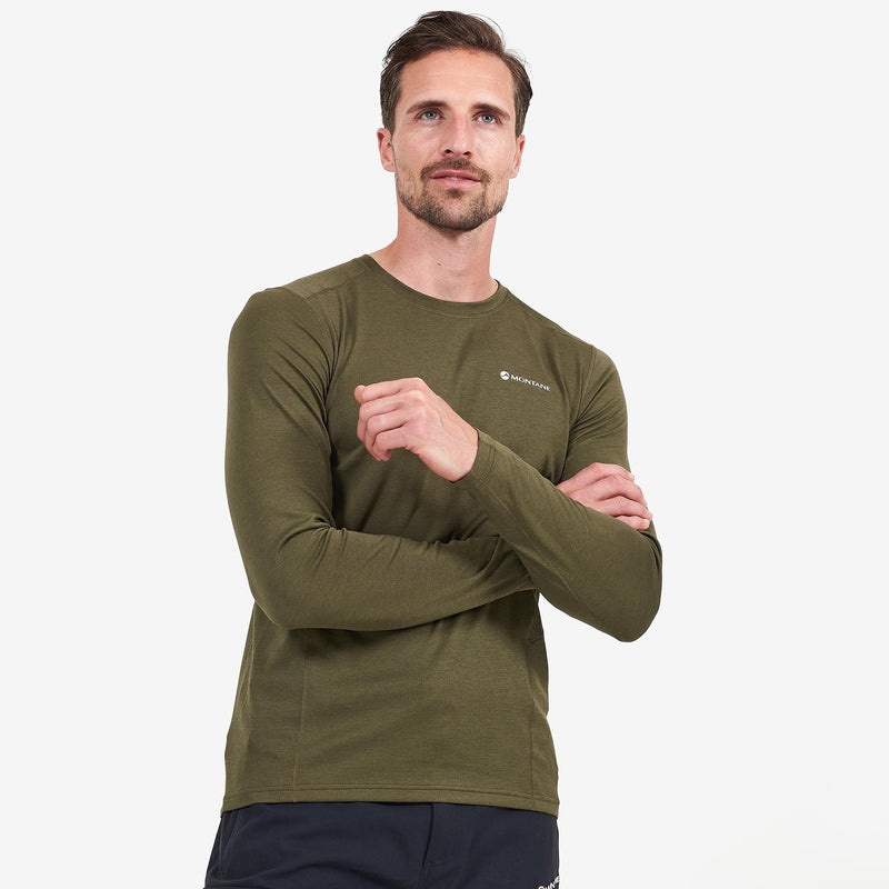 Montane Dart Long Sleeve T-Shirt Herr Mörkgröna | SXVULO487