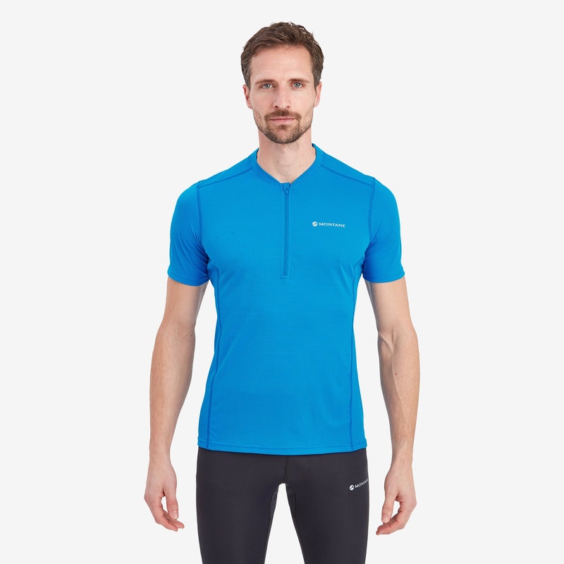 Montane Dart Nano Zip T-Shirt Herr Blå | WVMSXB543