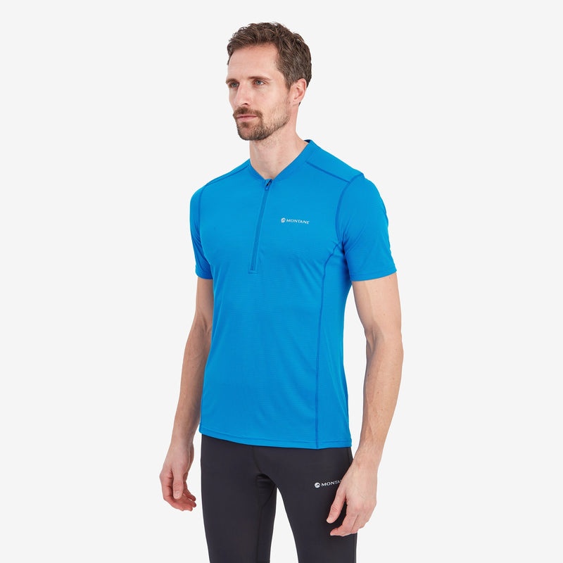 Montane Dart Nano Zip T-Shirt Herr Blå | WVMSXB543