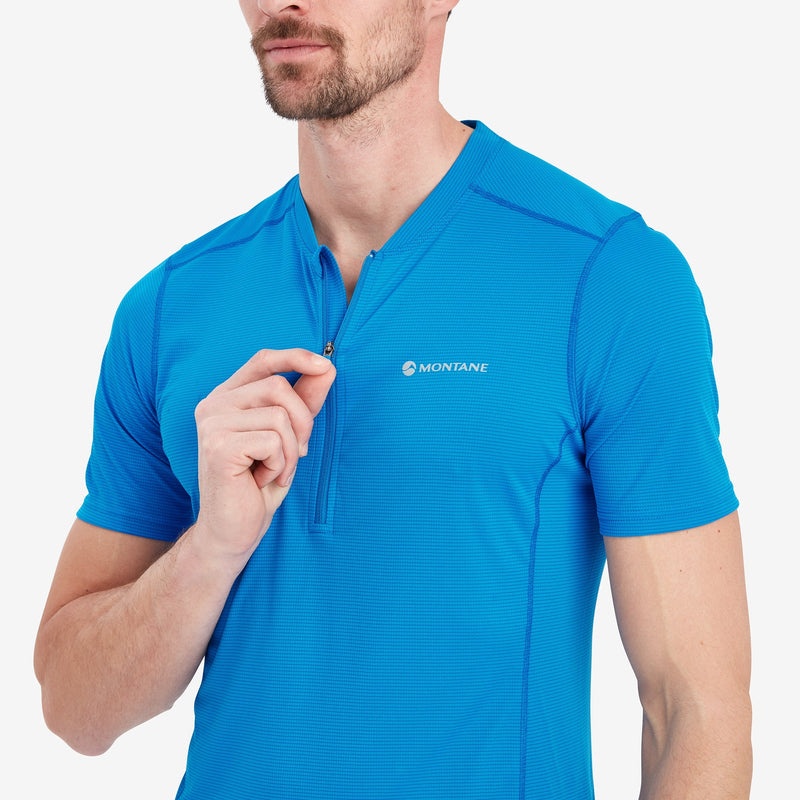 Montane Dart Nano Zip T-Shirt Herr Blå | WVMSXB543