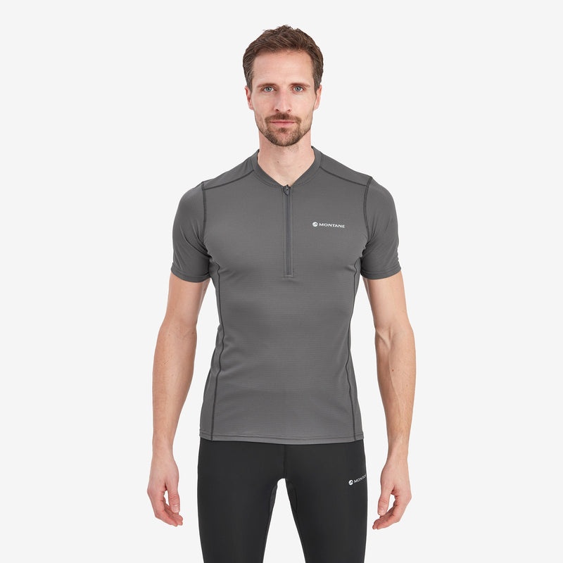 Montane Dart Nano Zip T-Shirt Herr Mörkgrå | EGBZFT698