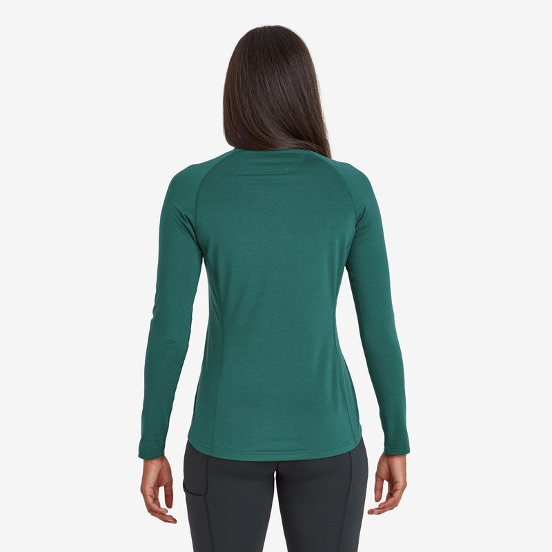 Montane Dart Thermo Zip Neck T-Shirt Dam Mörkgröna | BLMZXK904