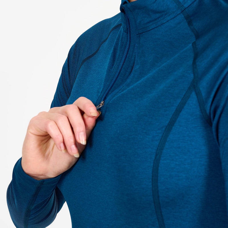 Montane Dart Thermo Zip Neck T-Shirt Dam Blå | XOVDIS359