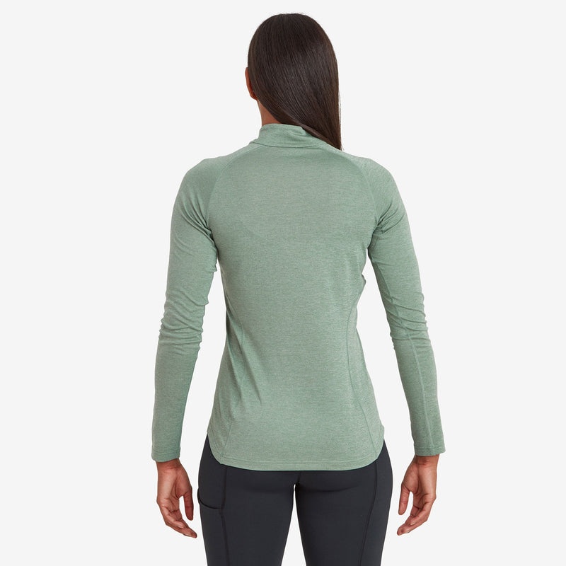 Montane Dart Zip Neck T-Shirt Dam Gröna | WARXVD942