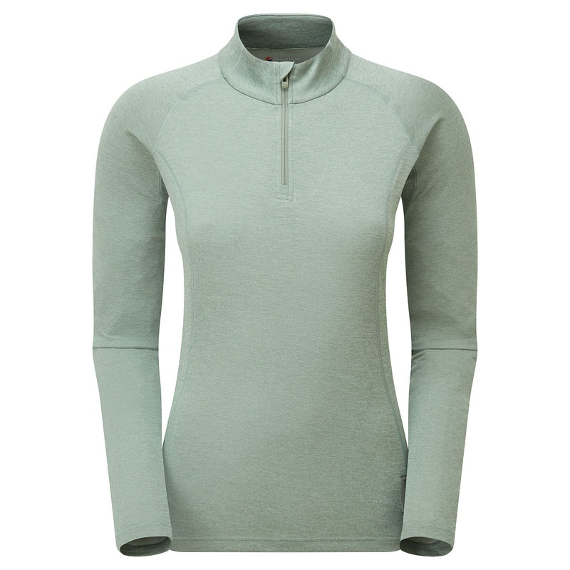 Montane Dart Zip Neck T-Shirt Dam Gröna | WARXVD942