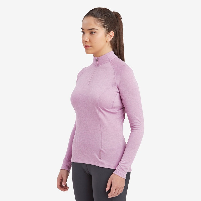 Montane Dart Zip Neck T-Shirt Dam Lila | BRJAZX072